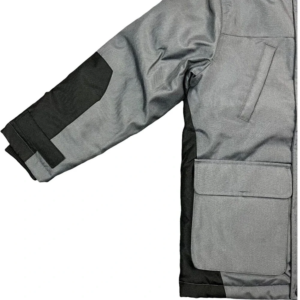 Nautica Youth Boys Full Zip Winter Jacket Size 14-16‎ Gray/Black Water Resistant